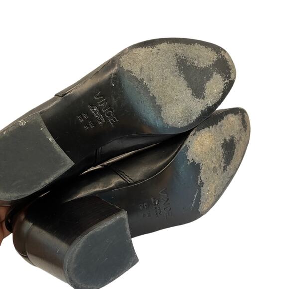 VINCE Harriet Leather Boot Ankle Booties Almond Toe in Black Leather Size 11 - Picture 9 of 10